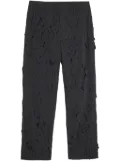 Post Archive Faction ripped-detailing straight trousers - Black