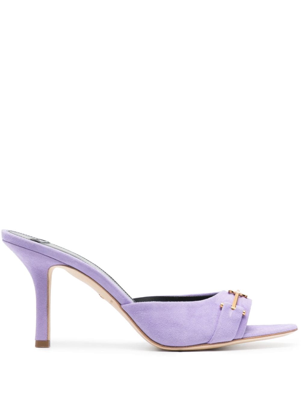Elisabetta Franchi 绒面皮高跟穆勒鞋 In Purple
