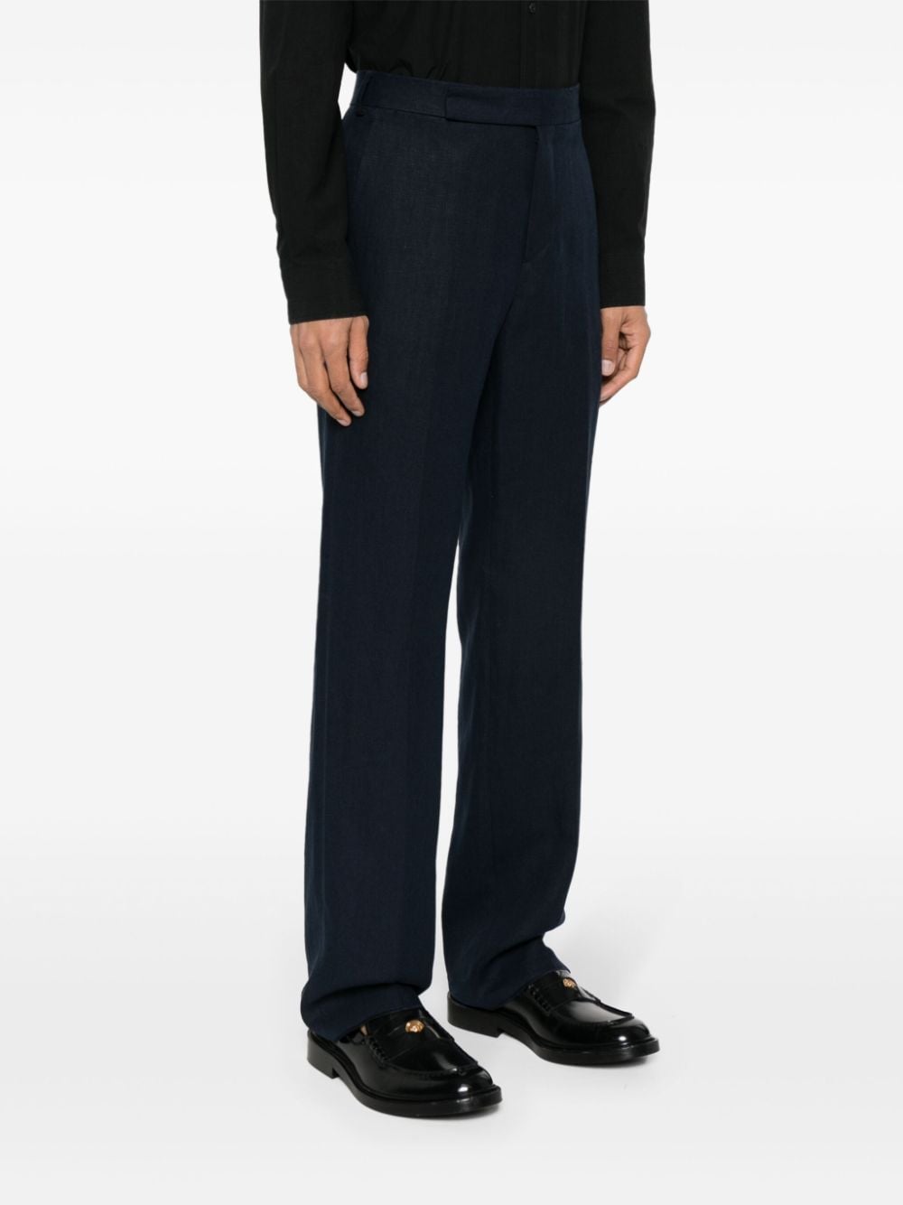 Shop Lardini Straight-leg Tailored Trousers In Blue