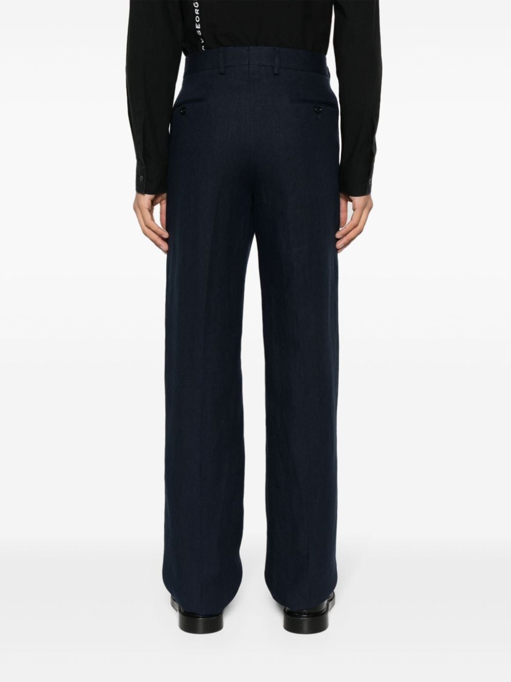 Shop Lardini Straight-leg Tailored Trousers In Blue