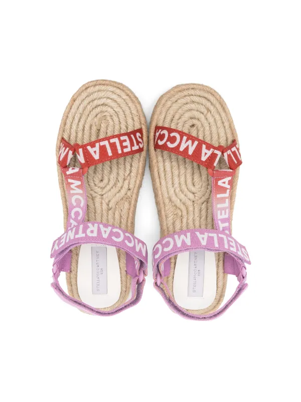 Stella McCartney Kids sandalias con franja del logo