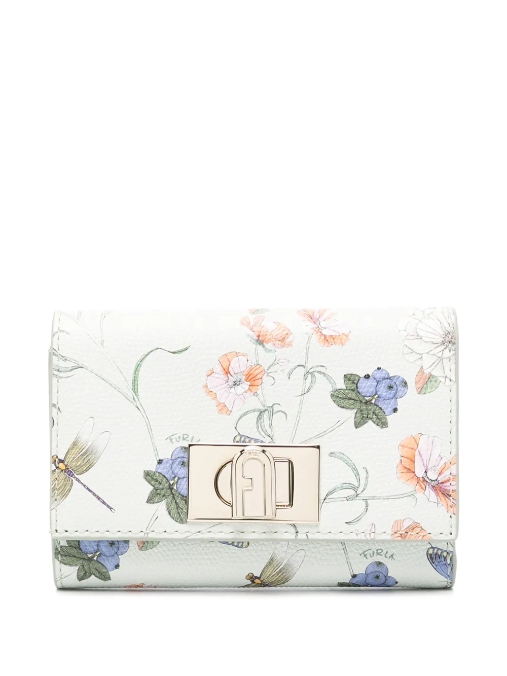 Furla 1927 Floral-print Wallet In Green