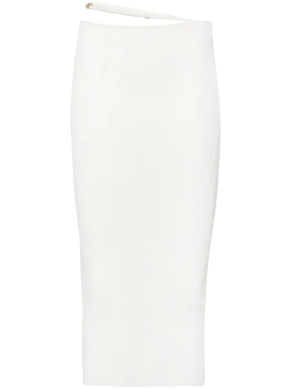 Jacquemus La Jupe Parlu Knitted Midi Skirt in Neutrals