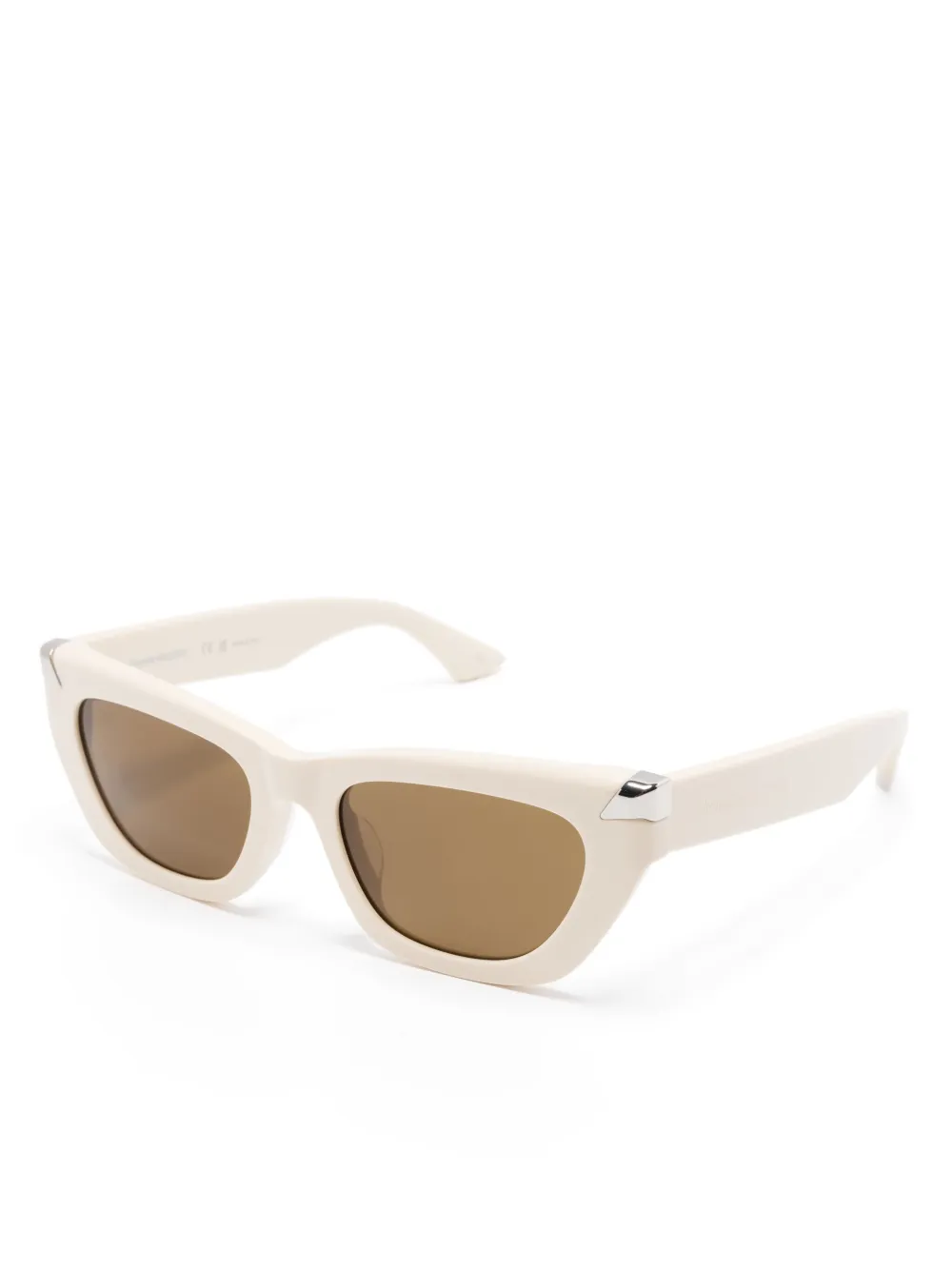 Alexander McQueen Eyewear Zonnebril met cat-eye montuur Beige