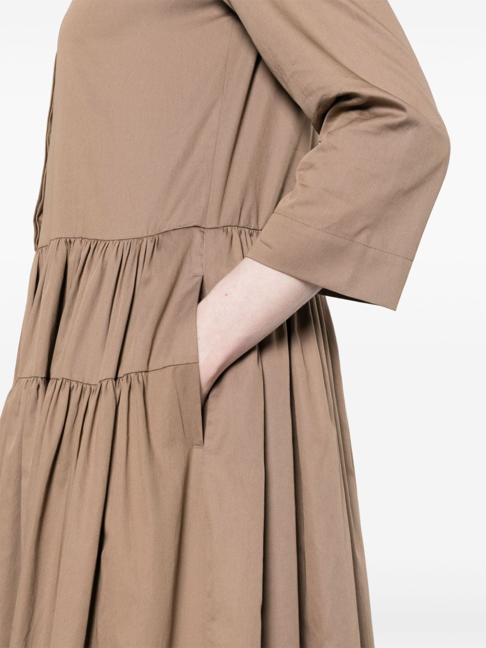 Shop 's Max Mara Elena Tiered Midi Dress In Brown