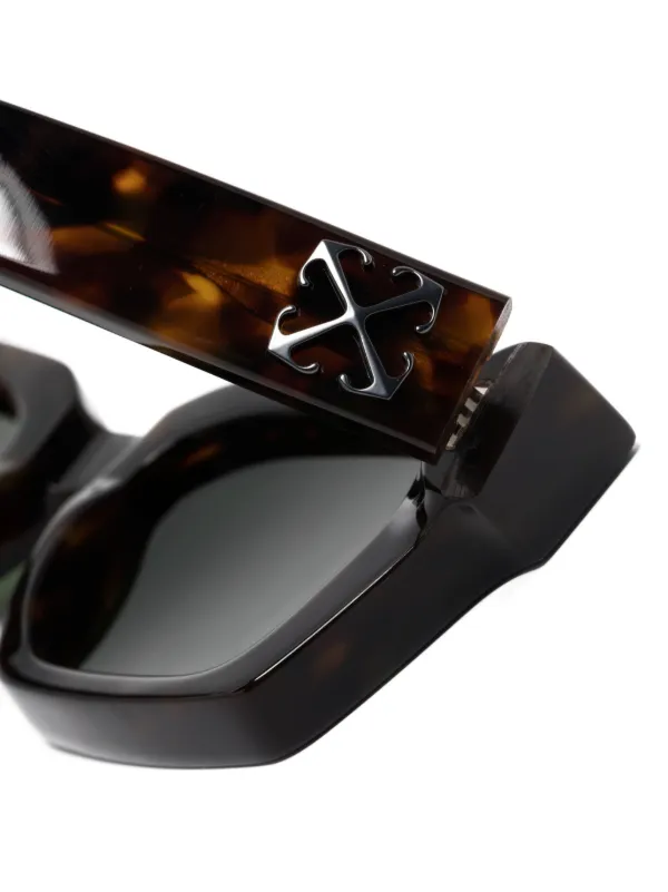 Off-White Virgil スクエアサングラス べっ甲 Off-White Eyewear Virgil スクエアフレーム サングラス | ブラウン