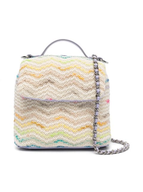 zigzag-woven knitted crossbody bag