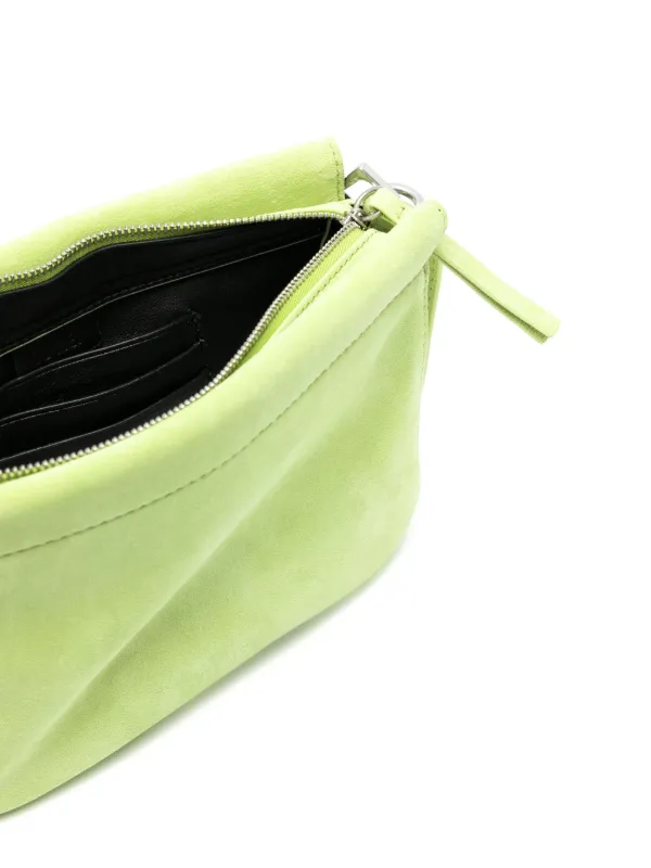 Yu Mei Scrunchie Vi Suede Crossbody Bag | Green | FARFETCH