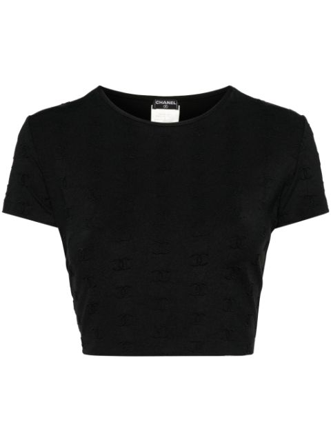 CHANEL 1997 CC logo-embroidered crop top Women