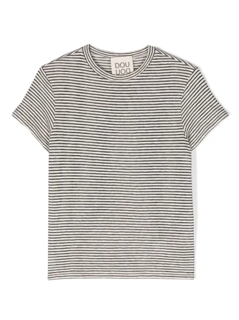 Douuod Kids striped cotton blend T-shirt