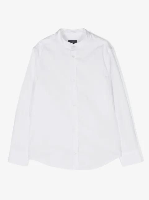 Fay Kids logo-embroidered cotton shirt