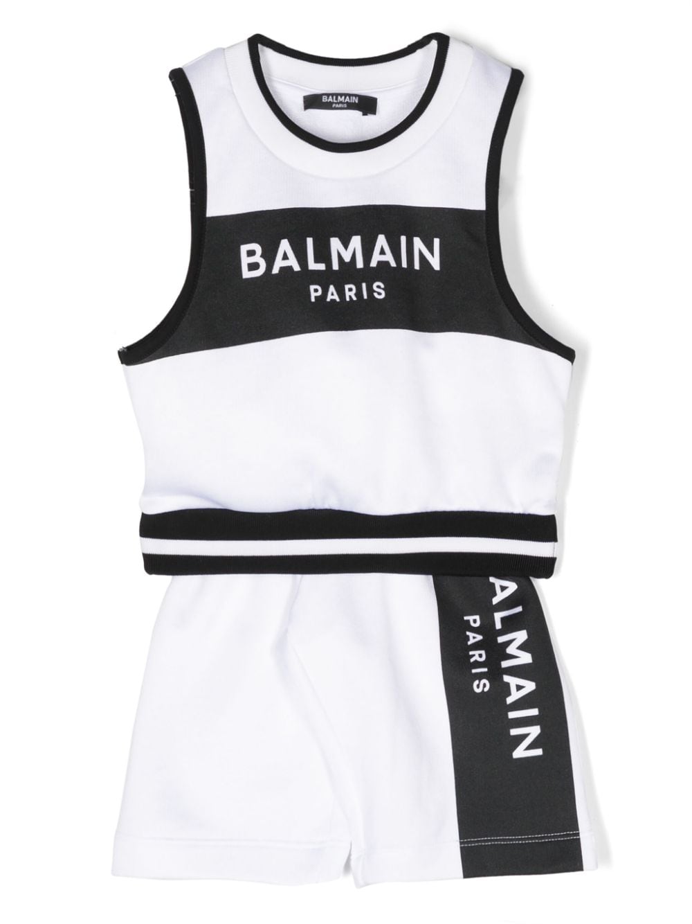 Balmain Kids' Logo-print Shorts Set In Black