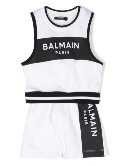 Balmain Kids logo-print shorts set