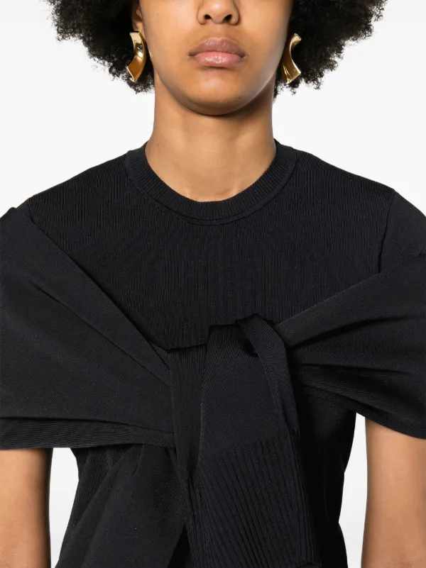 Jacquemus Le Haut Rica Knitted Top | Black | FARFETCH