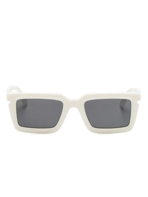 OFF-WHITE スクエアメガネ•サングラス Off-White Eyewear スクエアフレーム サングラス | ホワイト | FARFETCH JP