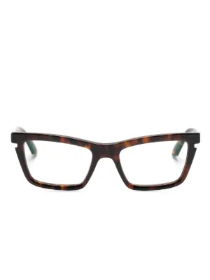 Off-White Eyewear スクエア眼鏡フレーム | ブラウン | FARFETCH JP