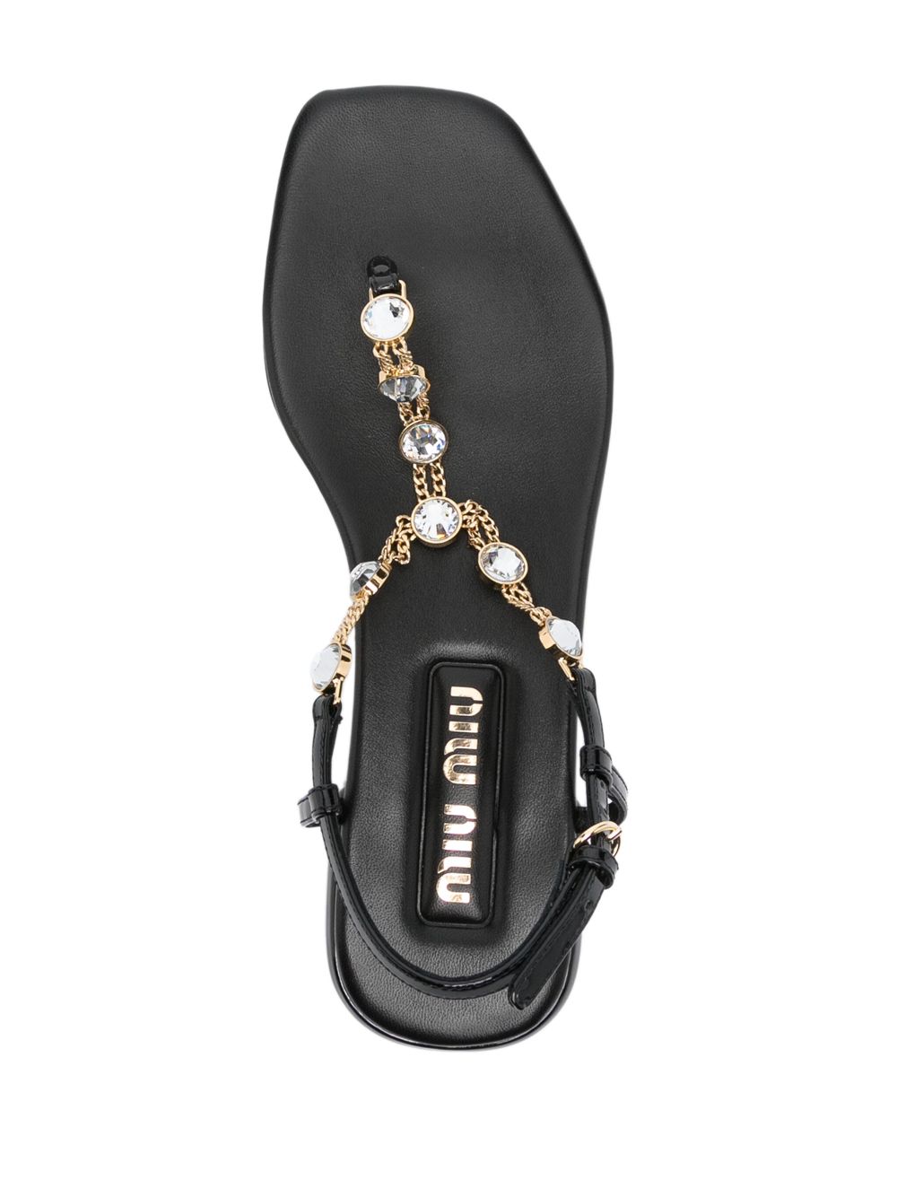 Miu Miu crystal-embellished leather sandals Women