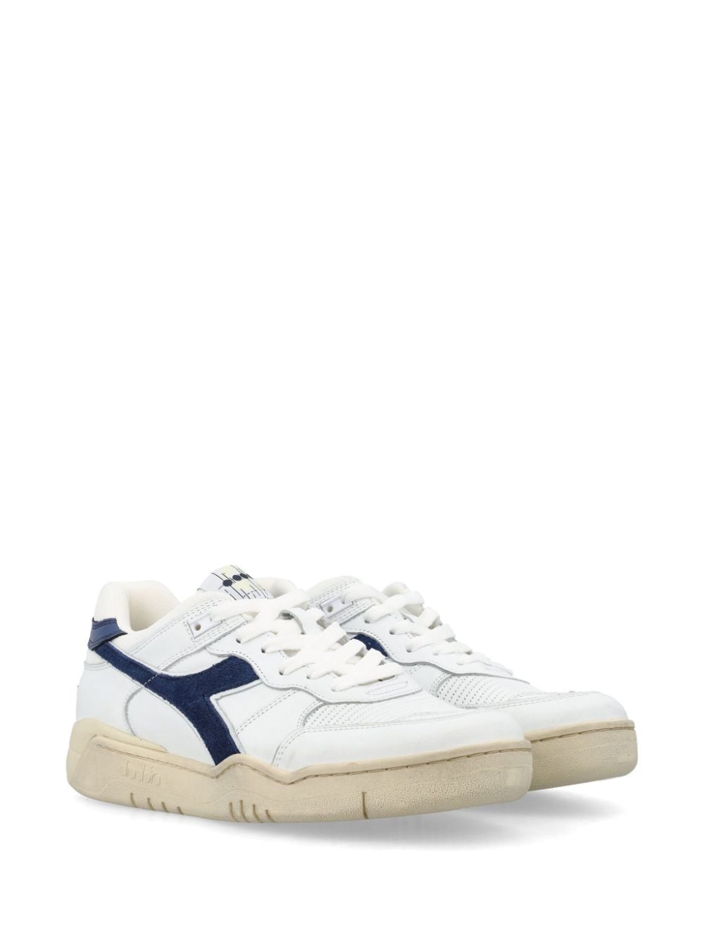 Shop Diadora Panelled Leather Sneakers In White