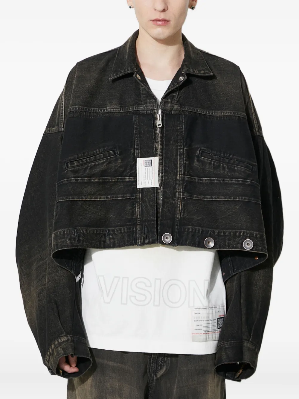 Maison MIHARA YASUHIRO Combination denim jack Zwart