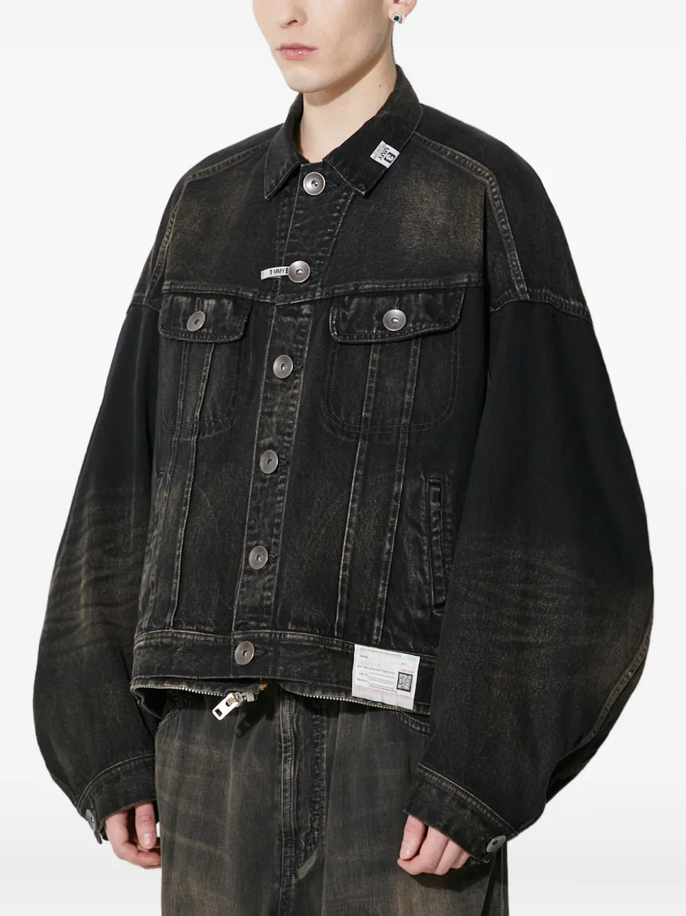 Maison MIHARA YASUHIRO Combination denim jack Zwart