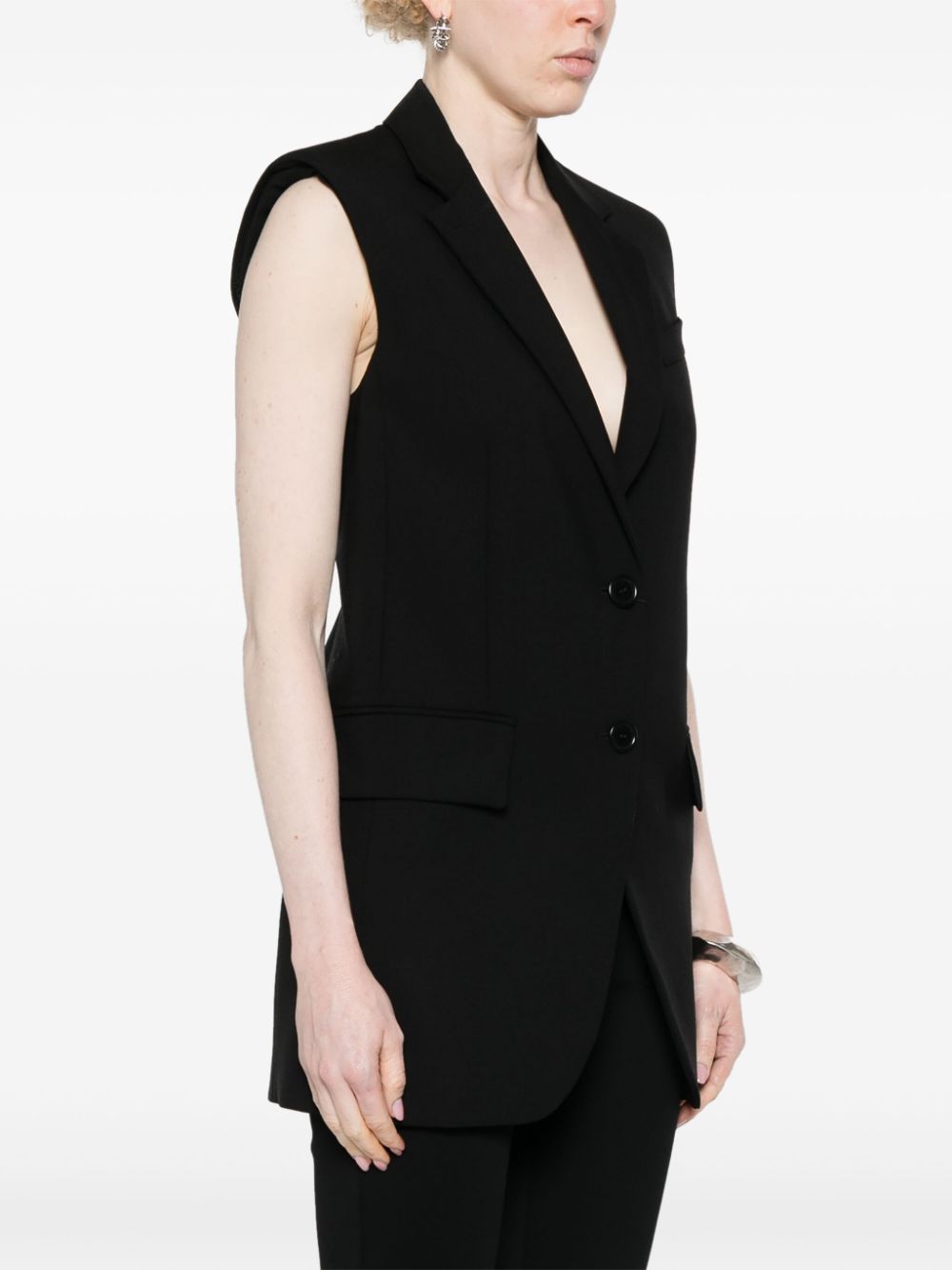 Sportmax Parana gilet van scheerwol Zwart