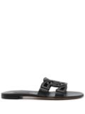 Casadei Miramar leather slides - Black