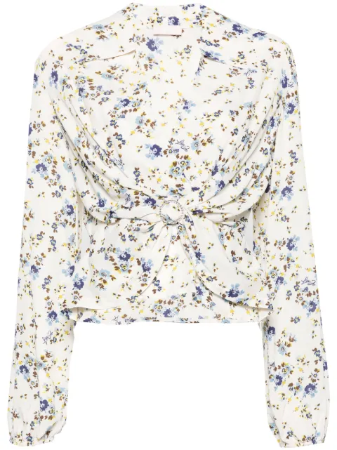LIU JO floral-print crepe blouse