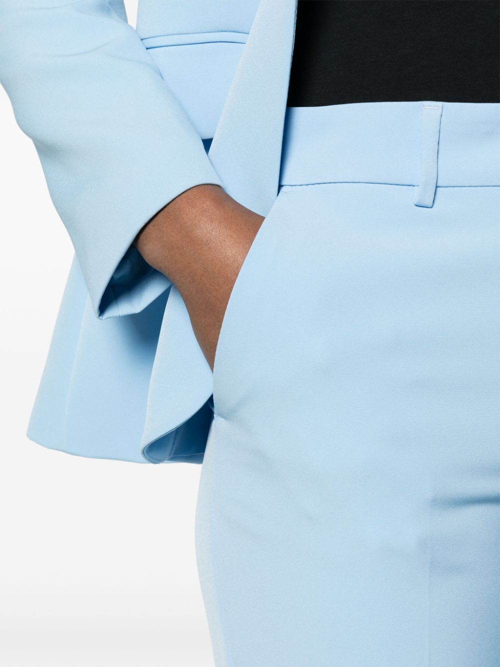 Shop Liu •jo Mid-rise Slim-cut Trousers In Blue