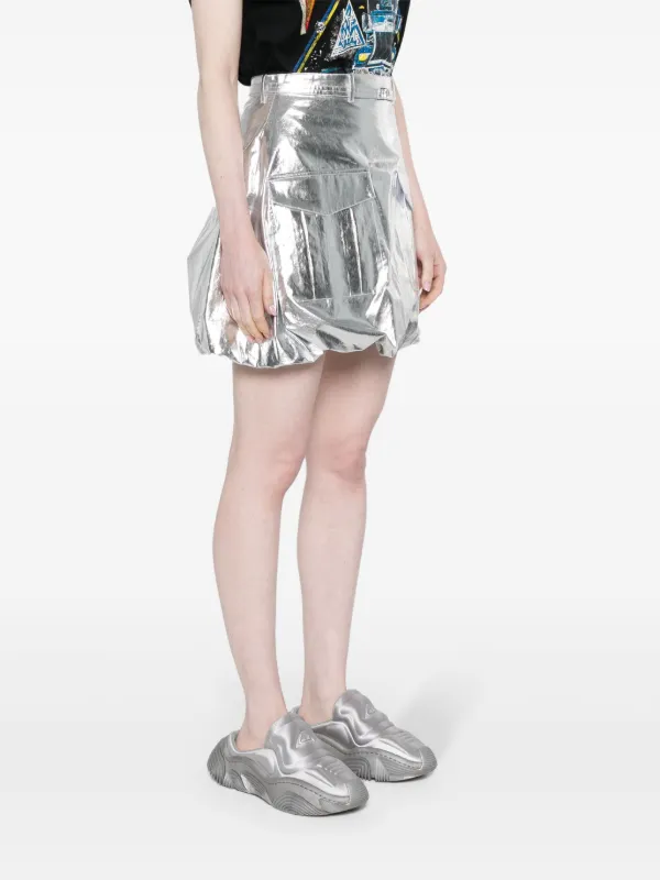 Rabanne A-line Metallic Mini Skirt | Silver | FARFETCH