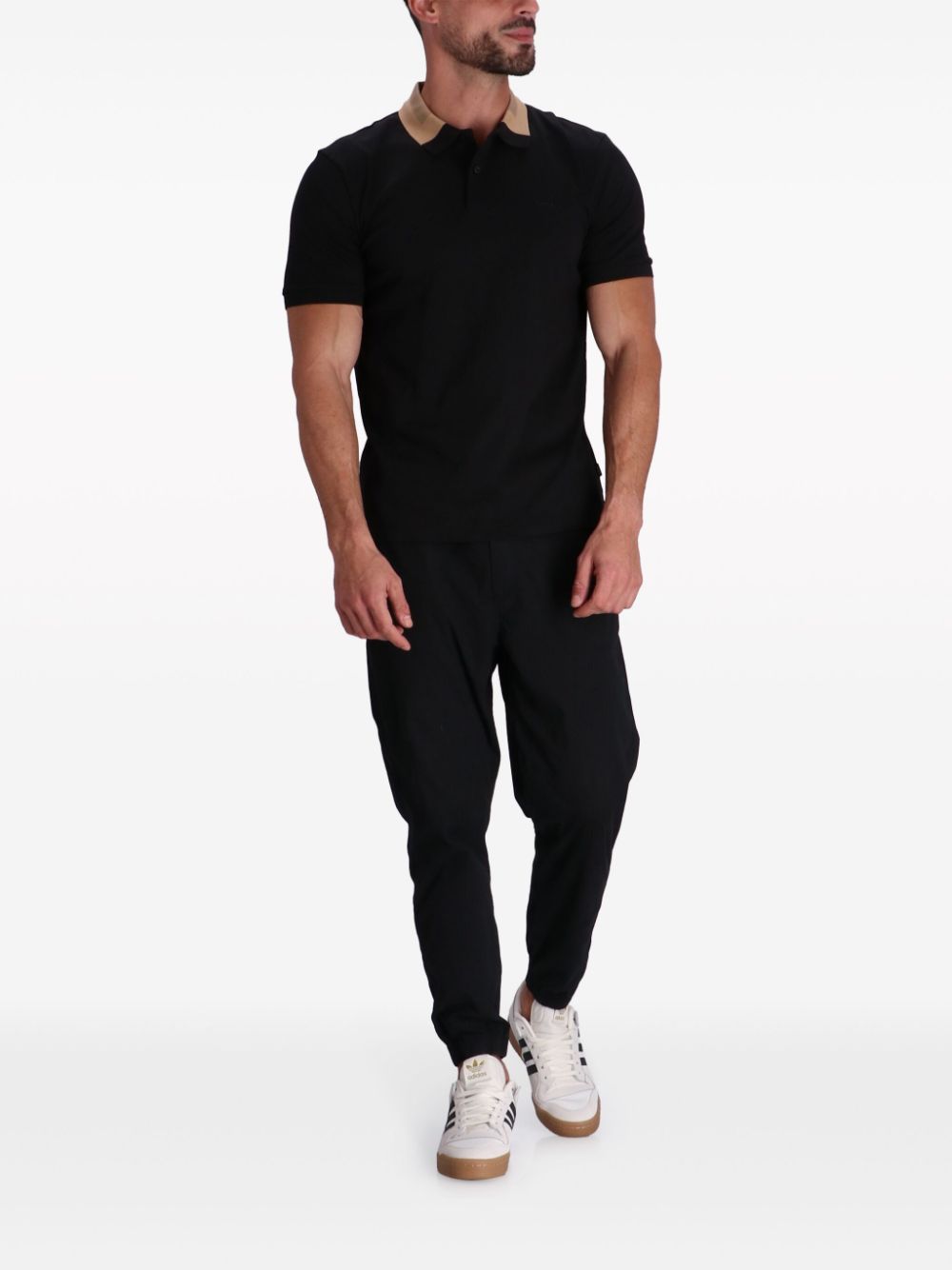 Shop Hugo Boss Phillipson 116 Cotton Polo Shirt In Black