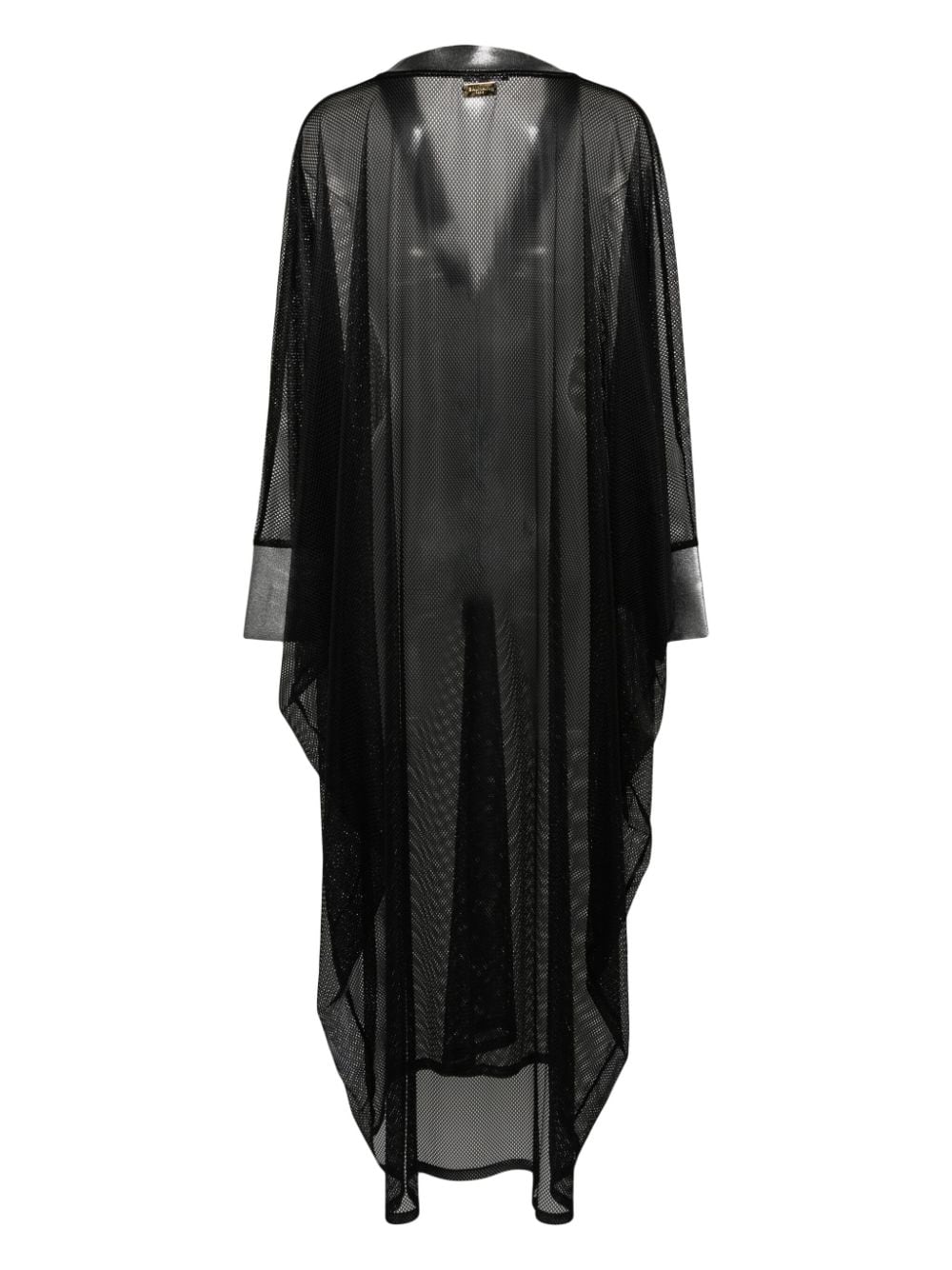 Balmain Semi-doorzichtige tuniek met logoplakkaat Zwart