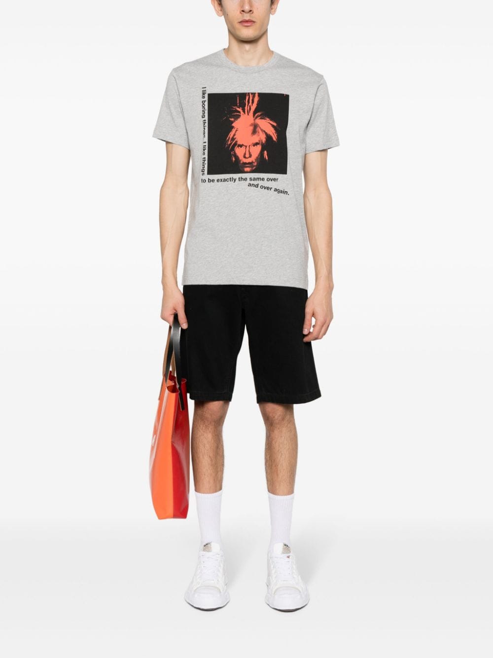 Shop Comme Des Garçons Shirt Andy Warhol Cotton T-shirt In Grey