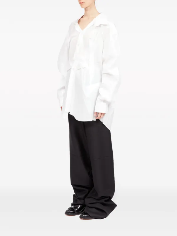 MM6 Maison Margiela ギャザーネック シャツ | ホワイト