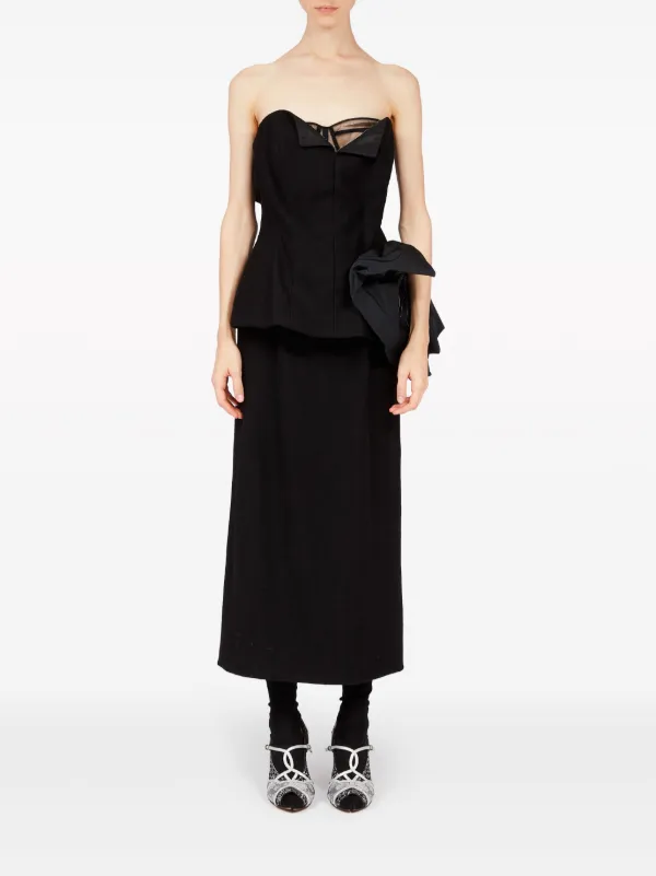Maison Margiela Décortiqué Midi Dress | Black | FARFETCH