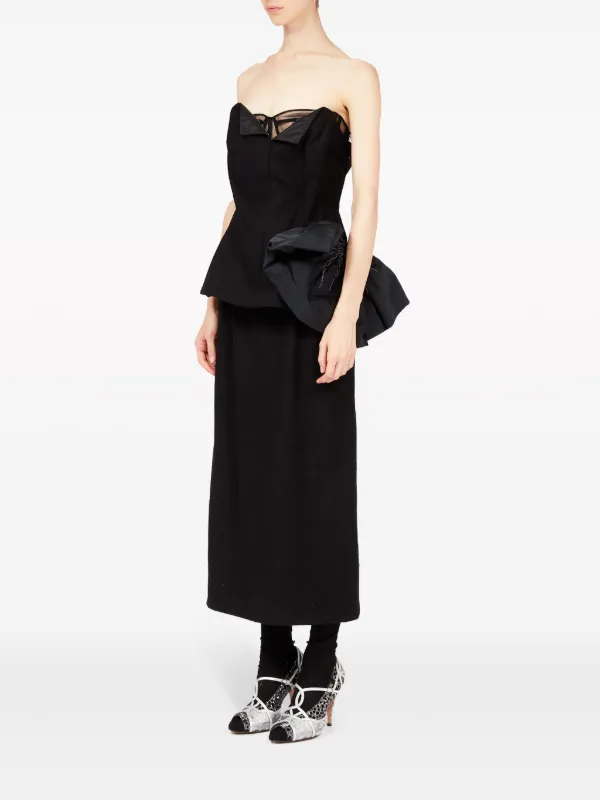 Maison Margiela Décortiqué Midi Dress | Black | FARFETCH