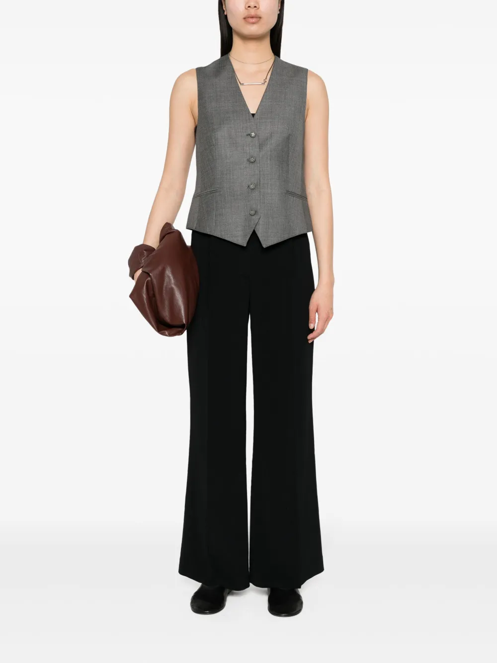 Shop Officine Generale Gracella Straight-leg Trousers In Black