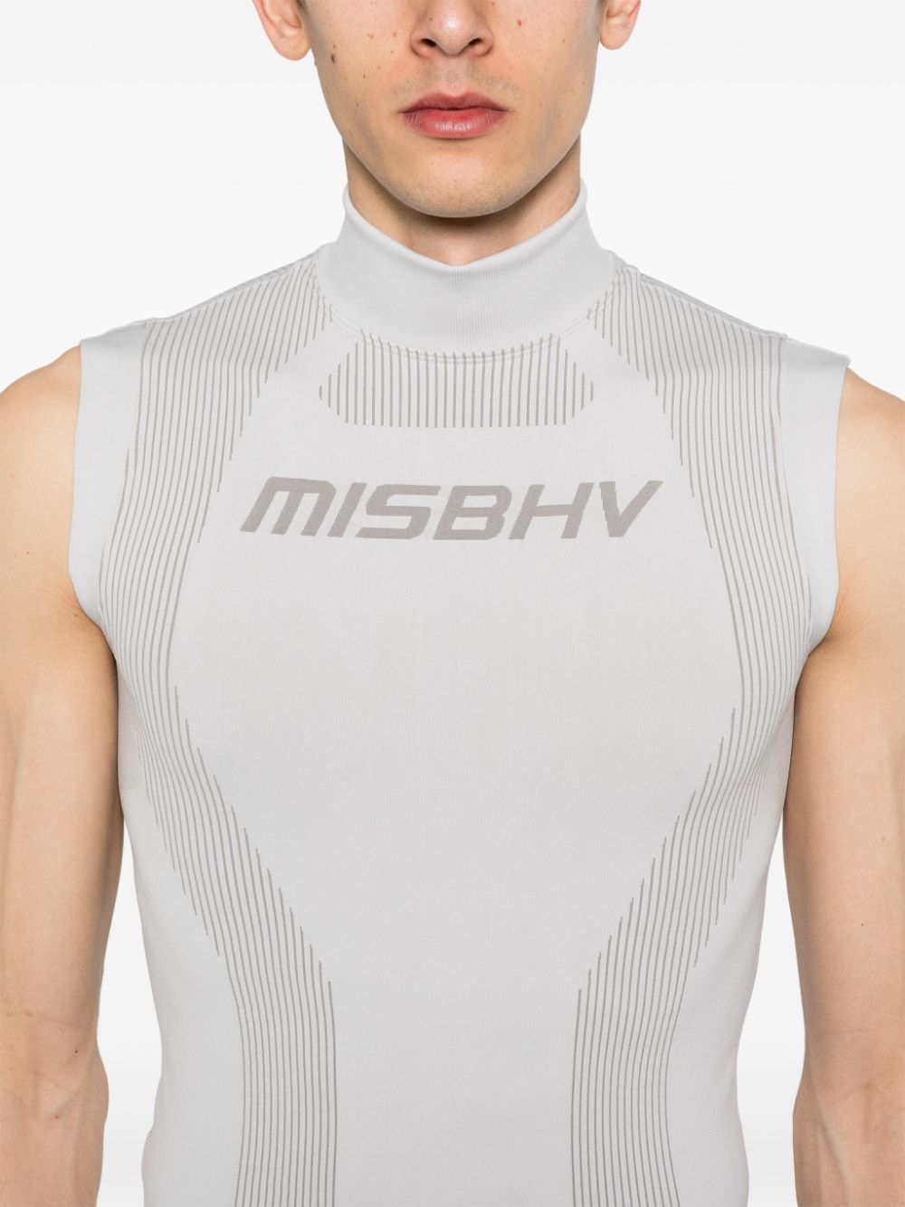 Shop Misbhv Logo-jacquard Performance Vest In Grey