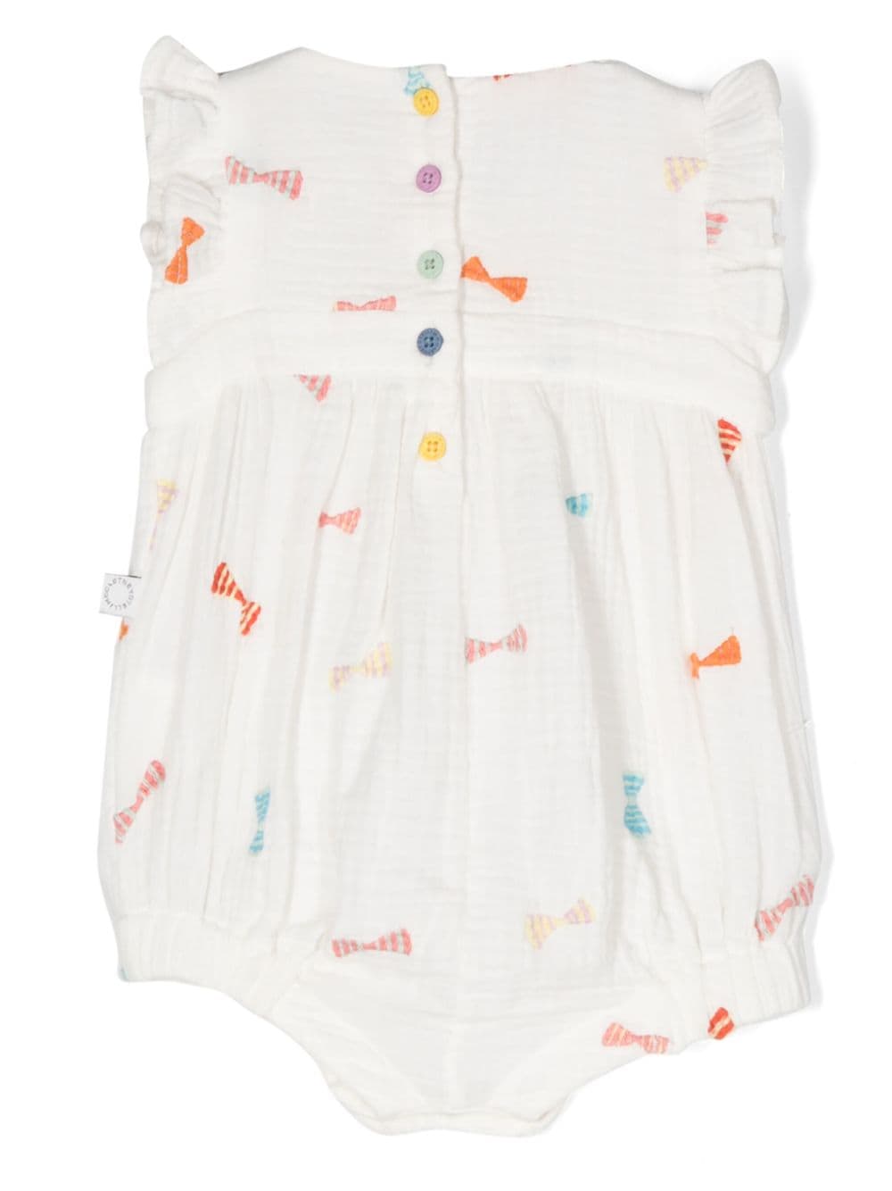 Stella McCartney Kids bow-embroidered muslin body - Wit