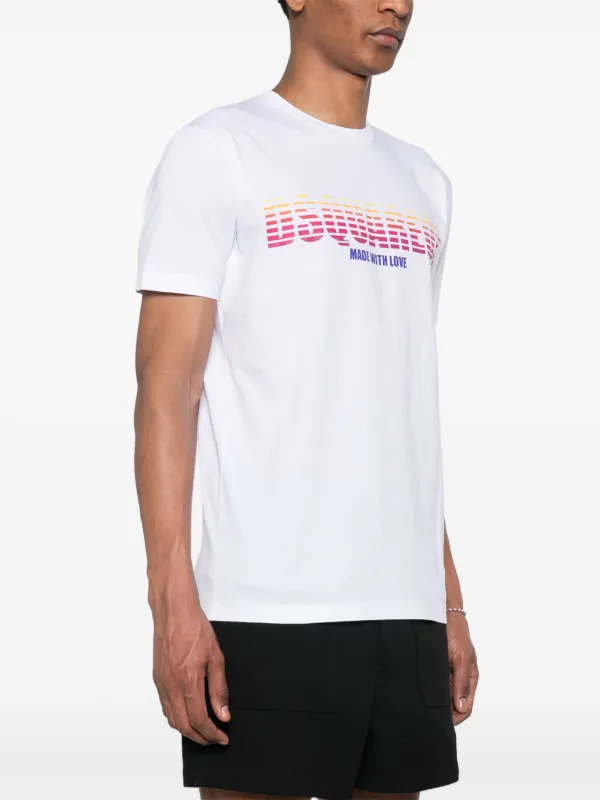 DSQUARED2 グラデーションロゴ Tシャツ | ホワイト | FARFETCH JP