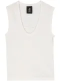 Thom Krom scoop-neck linen blend tank top - Neutrals