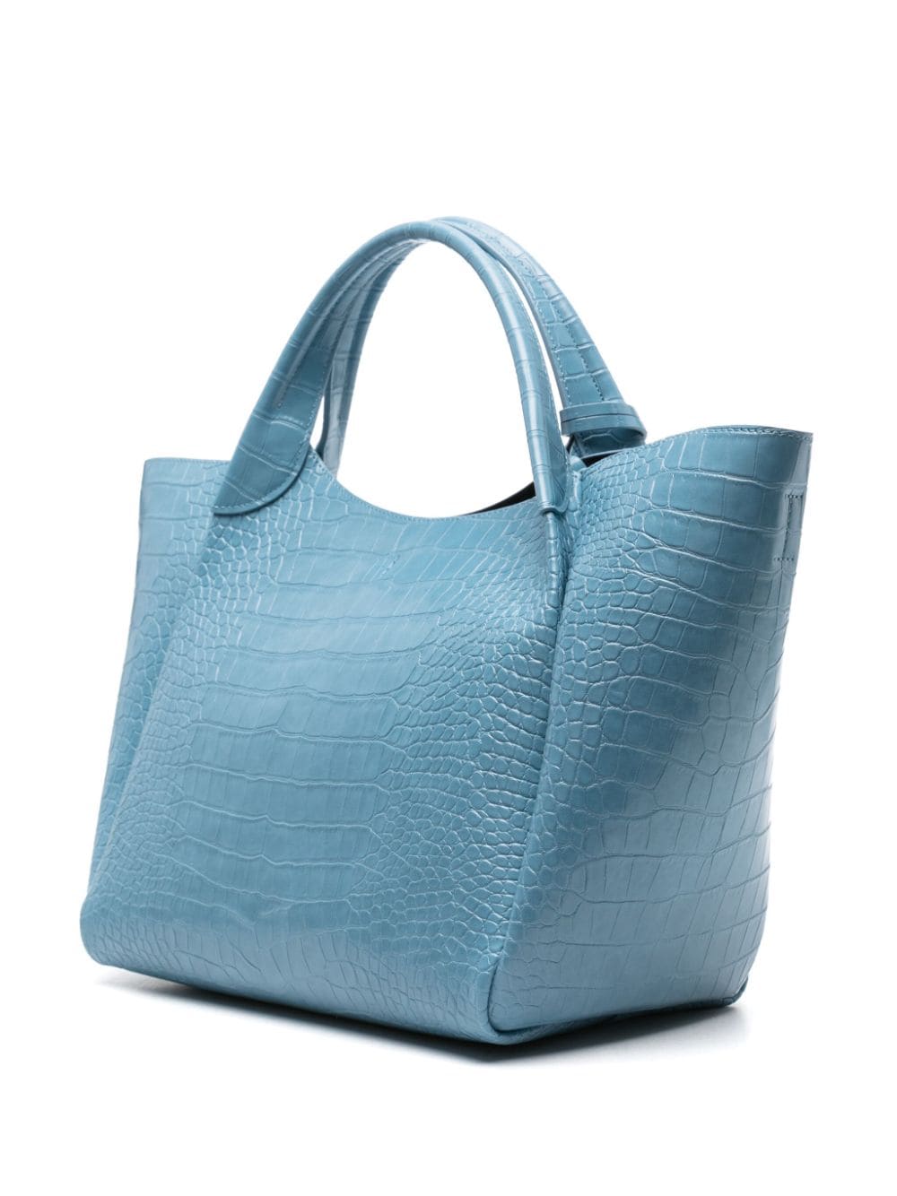 Shop Emporio Armani Crocodile-embossed Tote Bag In Blue