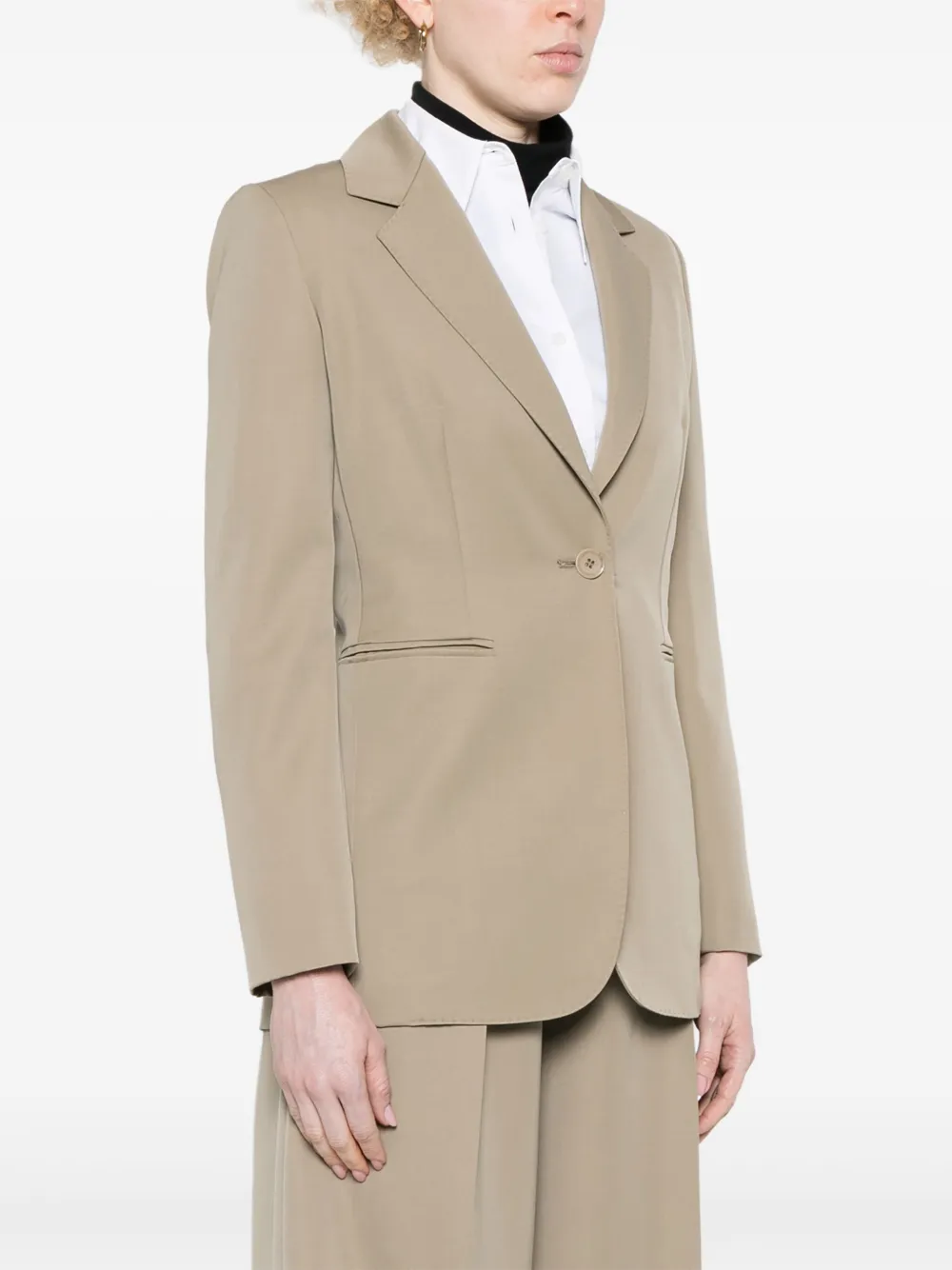 Max Mara Sandalo blazer met enkele rij knopen Beige