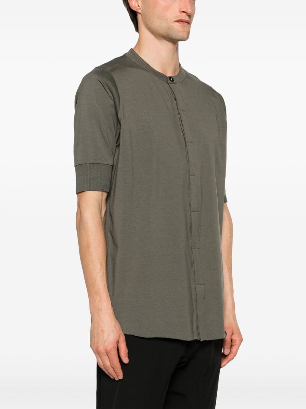 Shop Thom Krom Ribbed-detailing Button-up Shirt In Green