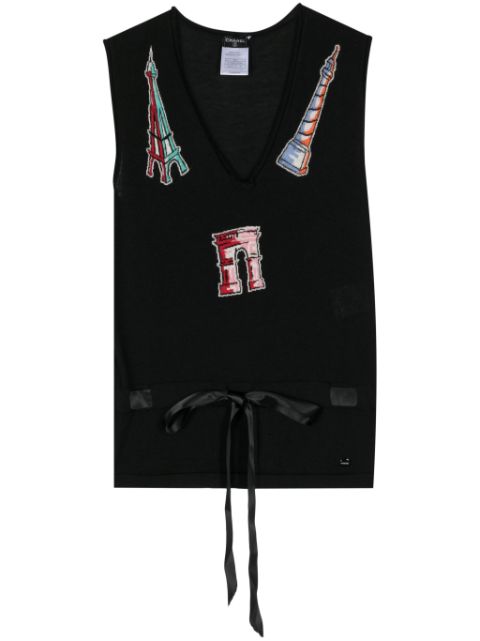 CHANEL 2006 intarsia-knit tank top Women