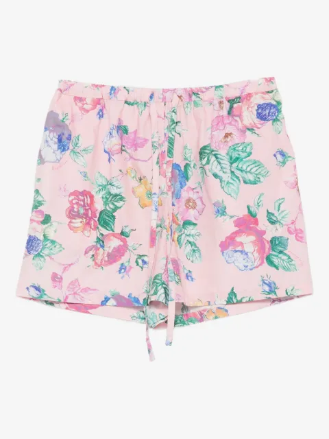 Moschino shorts con cordones en la pretina y estampado floral
