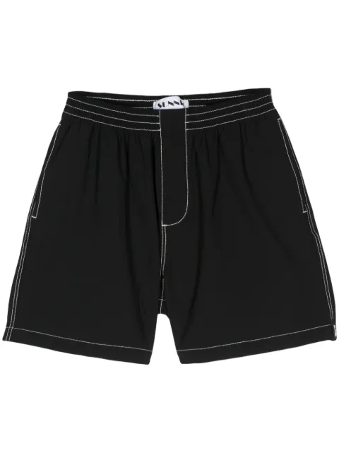 Sunnei contrast-stitching elasticated-waist shorts