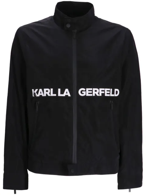 Karl Lagerfeld chamarra con logo estampado y cierre