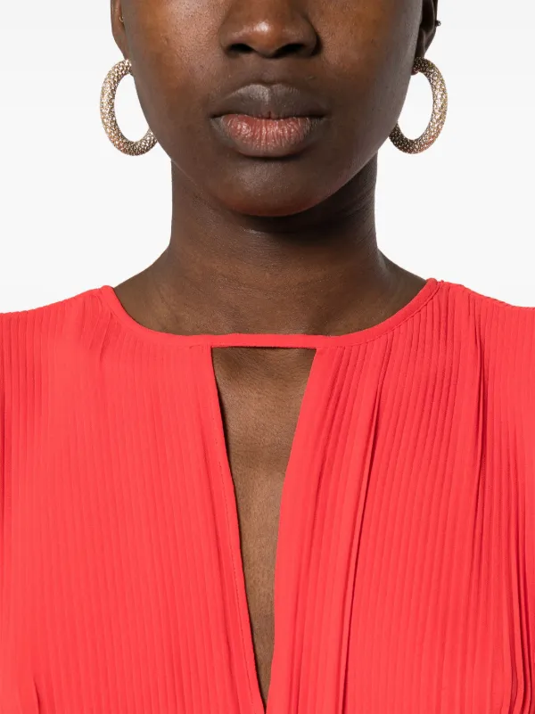 michael kors pleated maxi dress Michael Kors Pleated One-Shoulder Gown