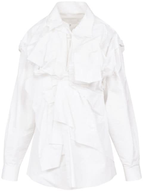 Maison Margiela gathered poplin shirt