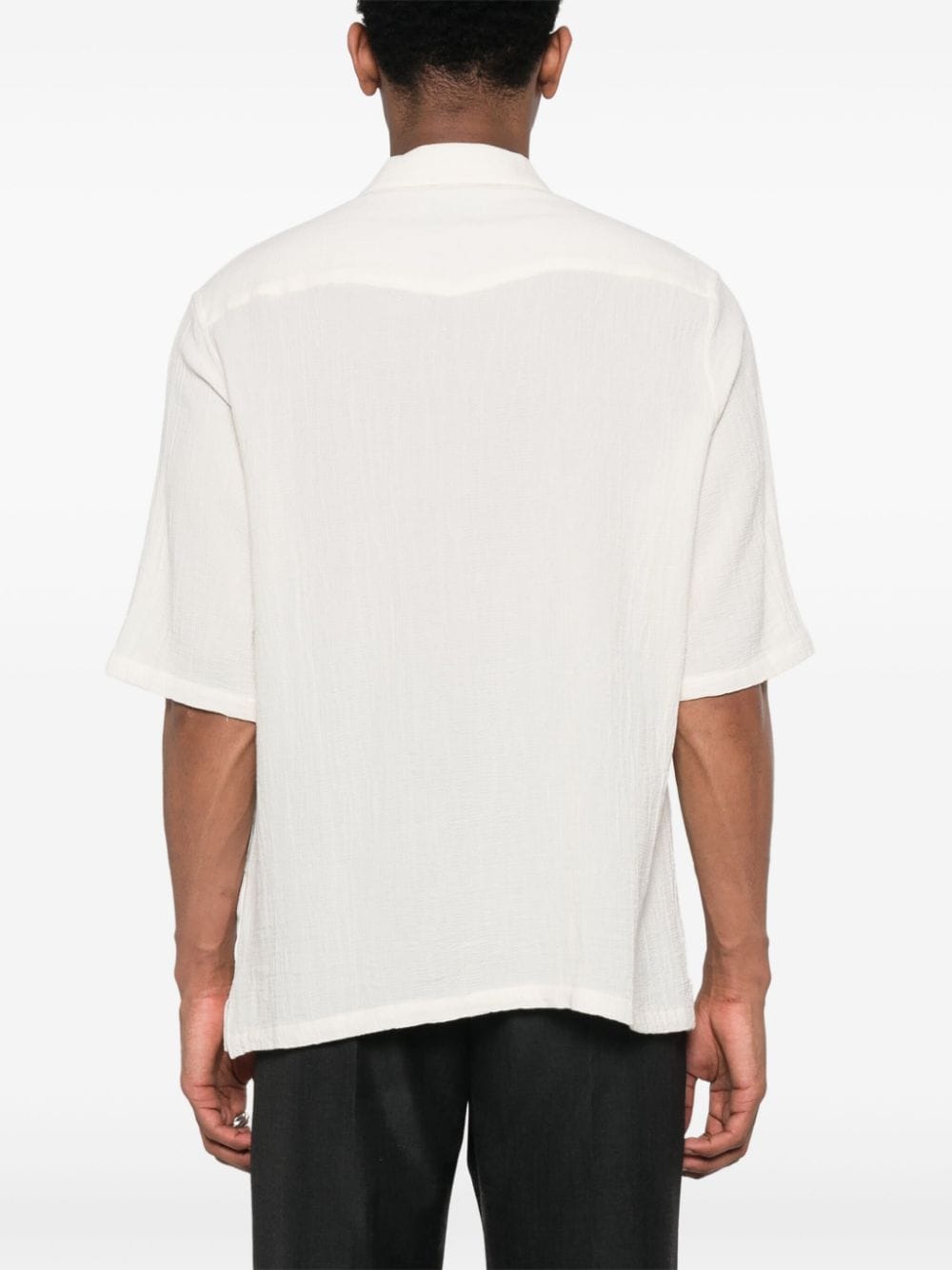Shop Officine Generale Cotton Short-sleeves Shirt In Neutrals